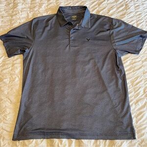 Callaway Men’s Blue Pattern Golf Short Sleeve Polo